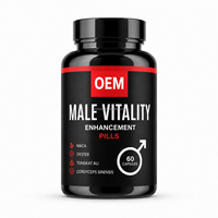 Pilules d'amélioration de la vitalité masculine avec logo personnalisé, offrant un soutien puissant à l'érection, stimulant la confiance, l'endurance et améliorant la vie intime.