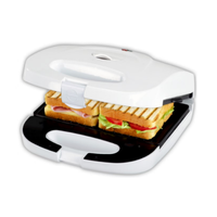 Machine à sandwich blanche détachable 2 en 1 Machine à gaufres électrique pour petit-déjeuner grill ouverte à 180 ° pour la maison