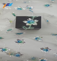 Tissu en tulle brodé floral 3D léger, double face, antistatique, avec dentelle, sequins et perles, vente chaude 120