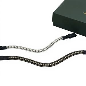 En gros, Frontalier confortable en cuir de cheval orné de cristaux et de strass, couleurs et tailles personnalisées, OEM pour usage équestre - Product Image 1