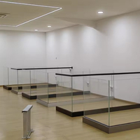 Garde-corps américain moderne en aluminium pour l'extérieur, sans cadre, avec lumière LED, pour balcon