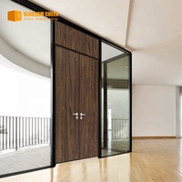 Portes intérieures modernes en bois massif et MDF de haute qualité pour hôtels et villas, avec panneau à feuilles, finition couleur personnalisée, peintes, insonorisées, à ouverture manuelle