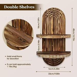 Cross-border wooden <b>wall</b>-<b>mounted</b> <b>shelf</b> for living room, home background <b>wall</b> decoration, display rack, guesthouse <b>wall</b> candle - Product Image 4