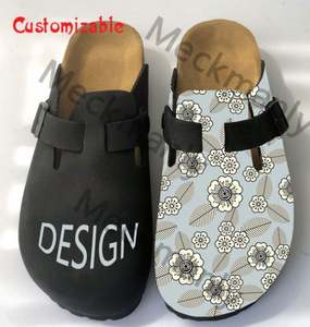 Pantoufles personnalisées unisexes, cuir véritable de haute qualité, semelle en liège antidérapante, pantoufles pour femmes avec soutien de la voûte plantaire. - Product Image 1