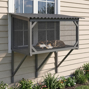 Hamac <span class=keywords><strong>de</strong></span> fenêtre pour chat d'extérieur avec rangement, pour le <span class=keywords><strong>soleil</strong></span> et la sieste, vue panoramique, sécurisé et écologique, fournitures pour animaux <span class=keywords><strong>de</strong></span> compagnie - Product Image 5