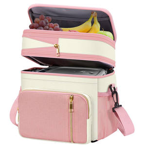 Mochila Nevera Grande para Picnic, Aislada para Cerveza, con Asa de Cuero, Bolsas Térmicas Ecológicas de Lona con Impresión Personalizada para Almuerzo - Product Image 1