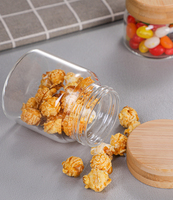 Bocaux de rangement en verre pour la cuisine avec couvercles à vis en bois Grands pots à épices en verre pour le stockage des aliments au miel, des bonbons, du riz et du café