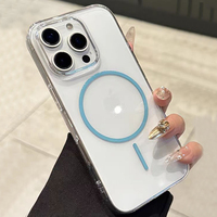 Coques de téléphone magnétiques dynamiques transparentes antichute en PC pour iPhone 12 13 14 15 16 17 Pro Max – Vente en gros