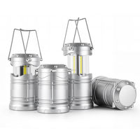 Lanterne de camping LED pliable avec éclairage à 360 degrés, étanche, alimentée par 3 piles AA, lumière de nuit portable pour l'extérieur, autonomie de 30 heures