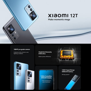 Original <span class=keywords><strong>Xiaomi</strong></span> <span class=keywords><strong>12T</strong></span> 108MP Caméra 8GB + <span class=keywords><strong>256GB</strong></span> 2K AMOLED Dimensity 8100 Ultra 120Hz Taux de rafraîchissement 5G Smartphone - Product Image 3