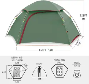 NPOT ultraleichtes Rucksack-Zelt leichte wasserdichte Zelte einfaches Einrichten 1 oder 2 Personen tragbares Campingzelt
