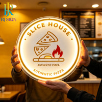 Enseigne LED personnalisée pour boutique, étanche, logo en acrylique 3D miroir doré pour enseignes de restaurants, pizzerias et buralistes