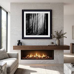 <span class=keywords><strong>Impression</strong></span> sur toile encadrée personnalisée Forêt Noire et Blanche <span class=keywords><strong>30x30</strong></span>, Décoration murale pour chambre d'hôtel, Peinture OEM ODM, Image en gros pour hall 5 étoiles - Product Image 3