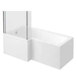 L形折叠铰链浴室柜钢化玻璃无框亚克力浴缸屏幕ABS方形浴缸170x85cm厘米67英寸33英寸