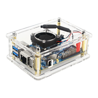 Boîtier de protection transparent en acrylique Orange Pi 3 LTS avec ventilateur de refroidissement Refroidissement actif pour Orange Pi 3lts