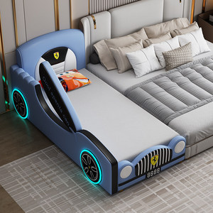 Meubles de chambre à coucher de luxe JINS, lit de voiture pour enfants, lit de course automobile pour enfants avec lumière LED et musique, ensemble de meubles de chambre à coucher pour garçons - Product Image 4