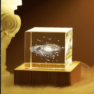 Lámpara <span class=keywords><strong>de</strong></span> Cristal LED USB con Grabado Interior Personalizado en 3D, Cubo <span class=keywords><strong>de</strong></span> Cristal Pulido, Luz Cálida, Decoración para el Hogar, Regalos, Luz Nocturna - Product Image 5