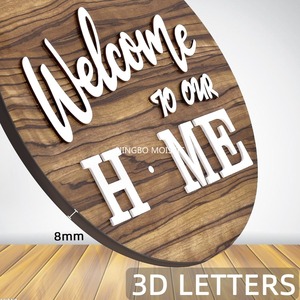 ป้ายบ้านต้อนรับแบบสลับกันได้พร้อมพวงหรีดตามฤดูกาล4ชิ้นของตกแต่งประตูไม้แบบชนบทสำหรับตกแต่งวันหยุดคริสต์มาส - Product Image 5