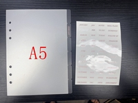 Vente en gros, autocollant diviseur transparent noir or ROSE, A5 A6 A7