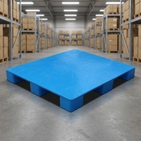 Comida cerrada 3 corredores tipo 3 patas cubierta sólida HDPE Euro palé de plástico de 4 vías plástico Euro 3 patines paletas ventiladas