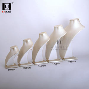 Présentoir à bijoux en cuir PU blanc sur mesure DEQI Factory, mannequins pour colliers, accessoires de bijouterie faits main de haute qualité pour boutique - Product Image 6