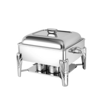 Chauffe-Plat Rectangulaire Professionnel Haut de Gamme en Acier Inoxydable Argenté pour Hôtels, Format GN Complet