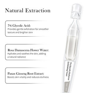 7% гликолевый Отшелушивающий тонер с розовым цветком, Осветляющий воду и экстракт корня женьшеня, глубоко увлажняющий | Krone ODM OEM - Product Image 5