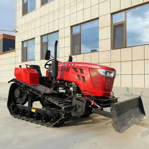 Kleine Crawler Tractor Met Cultivator En Bulldozer Voor Paddy Veld