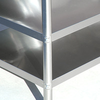 Plan de travail en acier inoxydable épais, non déformable, plat, banc sanitaire, finition polie, capacité de charge de 500 kg/m, cuisine commerciale