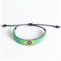 Bracelet tressé personnalisé avec perles de rocaille drapeau argentin, bracelet réglable en cordon tressé, bijou souvenir pour fan de sport DIY