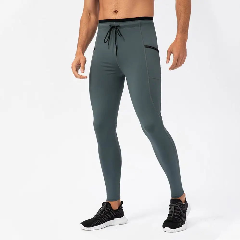 Celana olahraga Gym pria, Legging Yoga ketat kompresi, celana Jogging