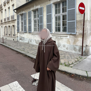 Willson Muslim Solid Color High Quality Islamic Wholesale <strong>Women</strong> Abaya Muslim <strong>Dresses</strong> With Hijab <strong>Hoodie</strong> Hat Long Sleeve - Product Image 2
