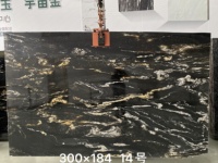 Dalles de quartzite noir titane Brothers Stone, élégantes et artistiques, quartzite noir Gucciy brillant pour la décoration des murs et des sols