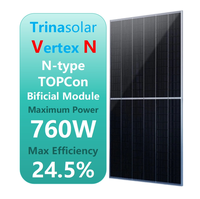 Panneaux solaires photovoltaïques monocristallins bifaciaux de type N Topcon Trina Vertex Ultra G3 à haute efficacité, 750W 760W