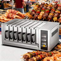 Machine à Brochettes Automatique et Rotative sans Fumée, Gril BBQ Domestique pour Poissons et Viandes