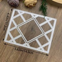 Plantilla de troquelado DIY de hierro grabado para decoración del hogar, con diseño de cuchilla para grabado, costura, puntos y fondo de marco rectangular