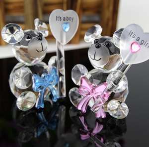 Figurines d'ours en cristal ornements cadeaux de baptême de bébé cadeaux pour garçon fille bébé douche et enfants Souvenirs d'<span class=keywords><strong>anniversaire</strong></span> - Product Image 2
