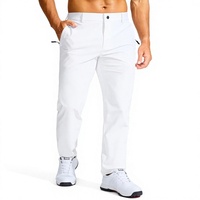 Pantalon de golf pour homme - 30"/32"/34" Coupe ajustée extensible léger 100% polyester avec braguette zippée et poches, décontracté et professionnel