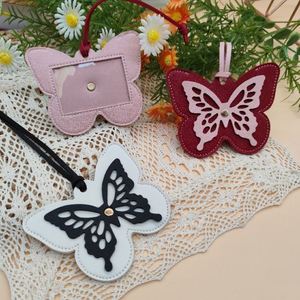 RTS Creative Fashionable PU Leather Butterfly Luggage <b>Tags</b> Custom <b>Name</b> <b>Tags</b> Anti-Loss Portable Personalized Travel Baggage - Product Image 3