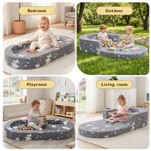 OEM Travel Toddler <b>Bed</b> 3 in 1 <b>Portable</b> Foldable Chair Soft Foam Floor Lounger with Washable Cover Modern Travel Kids Travel <b>Bed</b> - Product Image 3