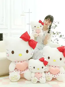 Grosir 2024 terbaru Kitty mainan mewah lucu bantal tidur Anime lembut KT kucing mainan mewah es krim kue KT boneka