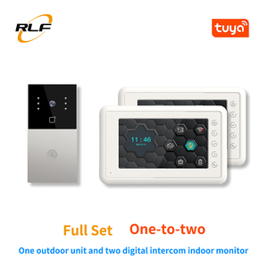 1080P Slimme Video Deurtelefoon 1 Set=F1+2*AT7 Bedrade Deurtelefoon Slimme TUYA APP Video Deurbel Met WDR Camera voor Villa - Product Image 1