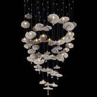 Projet personnalisé hall de l'hôtel salle de banquet Club Villa escalier lustre plafond champignon cristal pendentif lustre lumière