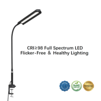 Lampe de bureau LED en métal, design anti-éblouissement, gradation par bouton-poussoir, réglage AC, protection des yeux, idéale pour la lecture des étudiants, les chambres et les salles d'étude