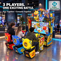 MAGIC AMUSEMENT Jeu d'arcade de tir commercial 3 joueurs, thème combat de canards mignons, sièges mobiles, écran 75 pouces, à monnayeur, 110V/220V pour salles d'arcade
