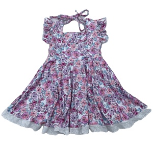 Qingli OEM Cute Toddler Easter <strong>Dress</strong> Baby Frock <strong>Girl</strong> <strong>Dress</strong> <strong>With</strong> Lace Hem Kids Clothes Wholesale China - Product Image 3