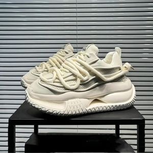 أحذية جري رجالية فاخرة بتصميم عصري، أحذية رياضية من القماش الشبكي المسامي مع نعل داخلي من أسيتات إيثيلين الفاينيل وبطانة شبكية مريحة، مناسبة للربيع والصيف والشتاء - Product Image 2