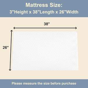 <span class=keywords><strong>Matelas</strong></span> mini de 3 pouces, 38 po de long x 26 po de large, pour grossistes, avec housse imperméable et amovible, lavable en machine, mousse à densité moyenne et soutien élevé - Product Image 2