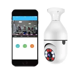 Kamera Bohlam Ptz Kamera Ip Hd 360 Derajat, Kamera IP Nirkabel Cerdas, Kamera CCTV Tersembunyi Panorama 1MP Wifi, Kamera Bohlam PTZ