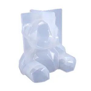 Molde de silicone de urso CNMI-3D, estéreo de geometria DIY, molde de resina epóxi, fabricação de artesanato em resina